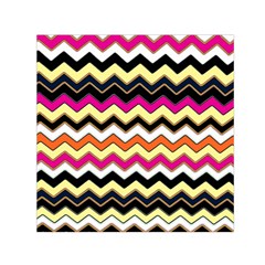 Colorful Chevron Pattern Stripes Small Satin Scarf (square) by Nexatart