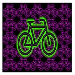 Bike Graphic Neon Colors Pink Purple Green Bicycle Light Large Satin Scarf (square) by Alisyart