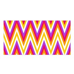 Colorful Chevrons Zigzag Pattern Seamless Satin Shawl by Simbadda