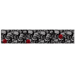 Skulls And Roses Pattern  Flano Scarf (large) by Valentinaart