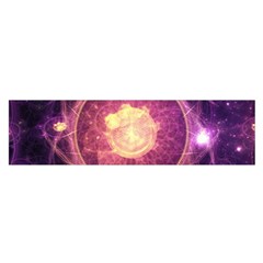 A Gold And Royal Purple Fractal Map Of The Stars Satin Scarf (oblong) by jayaprime