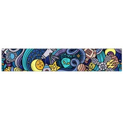 Cartoon Hand Drawn Doodles On The Subject Of Space Style Theme Seamless Pattern Vector Background Flano Scarf (large)