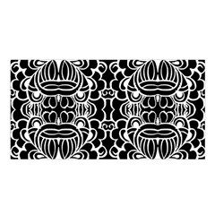 Psychedelic Pattern Flower Black Satin Shawl by Mariart