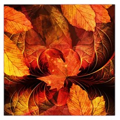 Ablaze With Beautiful Fractal Fall Colors Large Satin Scarf (square) by jayaprime