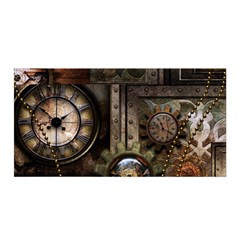 Steampunk, Wonderful Clockwork With Gears Satin Wrap by FantasyWorld7