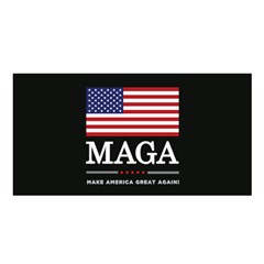 Maga Make America Great Again With Us Flag On Black Satin Shawl by snek