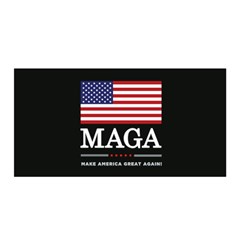Maga Make America Great Again With Us Flag On Black Satin Wrap by snek