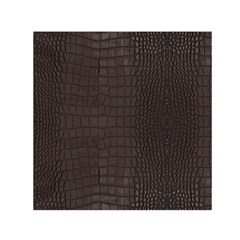 Gator Brown Leather Print Small Satin Scarf (square) by LoolyElzayat