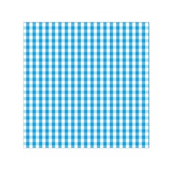 Oktoberfest Bavarian Blue And White Large Gingham Check Small Satin Scarf (square) by PodArtist