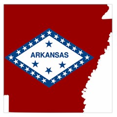 Flag Map Of Arkansas Large Satin Scarf (square) by abbeyz71