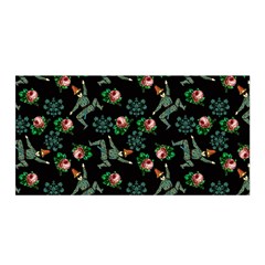 Vintage Jester Floral Pattern Satin Wrap by snowwhitegirl