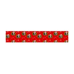 Trump Wrait Pattern Make Christmas Great Again Maga Funny Red Gift With Snowflakes And Trump Face Smiling Flano Scarf (mini) by snek