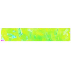 Fluorescent Yellow And Pink Abstract Garden Foliage Large Flano Scarf  by myrubiogarden