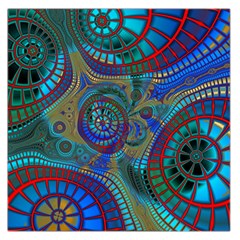 Fractal Abstract Line Wave Unique Large Satin Scarf (square) by Alisyart