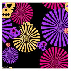Seamless Halloween Day Of The Dead Large Satin Scarf (square)