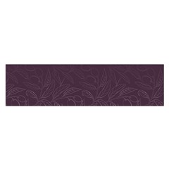 Organic Olive Leaves Pattern Hand Drawn Purple Red Wine Satin Scarf (oblong) by genx