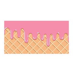 Ice Cream Pink Melting Background With Beige Cone Satin Wrap by genx