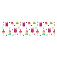 Popsicle Juice Watercolor With Fruit Berries And Cherries Summer Pattern Satin Scarf (oblong) by genx