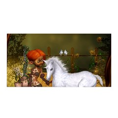 Cute Fairy With Unicorn Foal Satin Wrap by FantasyWorld7