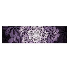 Fractal Floral Striped Lavender Satin Scarf (oblong) by Pakrebo