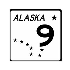 Alaska Route 9 Shield Small Satin Scarf (square) by abbeyz71