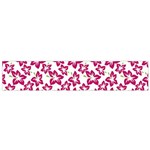Cute Flowers - Peacock Pink White Small Flano Scarf Back