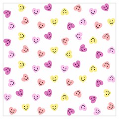 Cute Colorful Smiling Hearts Pattern Long Sheer Chiffon Scarf 