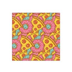 Fast Food Pizza And Donut Pattern Satin Bandana Scarf by DinzDas