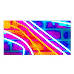 Pop Art Neon Wall Satin Shawl by essentialimage365
