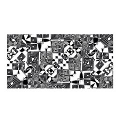Black And White Geometric Print Satin Wrap by dflcprintsclothing
