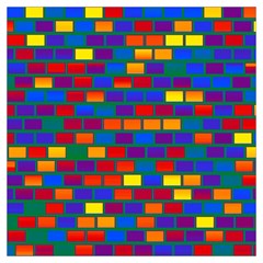Gay Pride Rainbow Brick Pattern Lightweight Scarf  by VernenInk