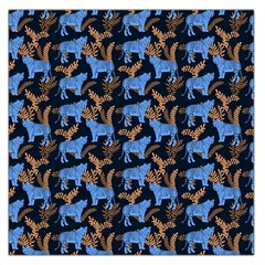 Blue Tigers Large Satin Scarf (square) by SychEva
