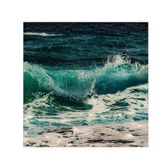 Sea Ocean Waves Seascape Beach Square Satin Scarf (30  X 30 ) by danenraven