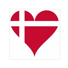 Heart-love-flag-denmark-red-cross Square Satin Scarf (30  X 30 ) by Bedest