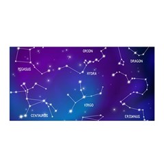 Realistic Night Sky With Constellations Satin Wrap 35  X 70  by Cowasu