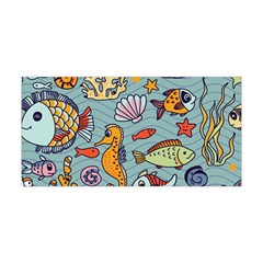 Cartoon Underwater Seamless Pattern With Crab Fish Seahorse Coral Marine Elements Yoga Headband by uniart180623
