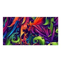 Colorful Floral Patterns, Abstract Floral Background Satin Shawl 45  X 80  by nateshop